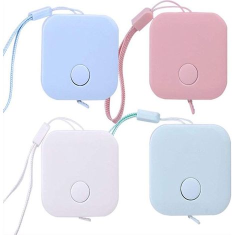 Mètre ruban flexible, 4 couleurs, 1,5 m, à bouton-poussoir, rétractable, en pouces (1/5)