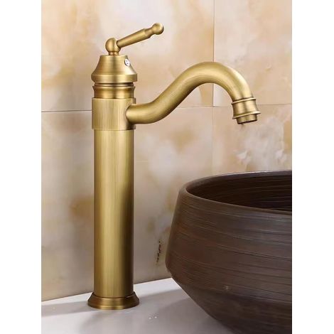 Mitigeur pour vasque - cuivre - surélevé - eau chaude/froide (1/5)