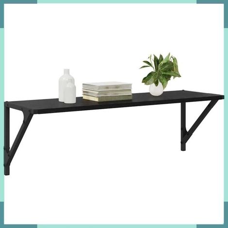 882861 étagères Murales 2 pcs Chêne noir 80 x 25 x 25,5 cm (1/5)