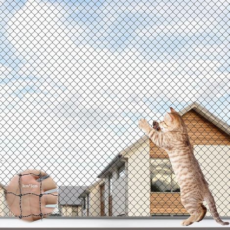 Filet de protection pour chat, pour balcon, 6 x 3 m, renforcé, sans perçage, convient pour balcons, terrasses et fenêtres, solide, durable, résistant aux UV, résistant aux intempéries (1/5)