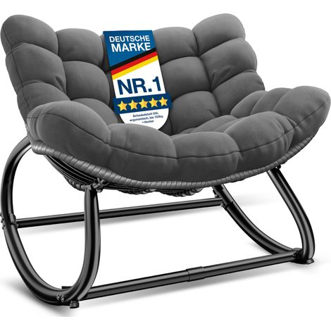 KESSER® Fauteuil bascule int./ext., 120 kg - XXL Chillexer, Anthracite (1/5)