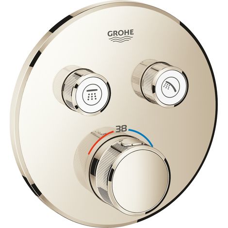 Grohe Grohtherm Smartcontrol, Thermostatique pour installation encastrée 2 sorties, Nickel (29119BE0) (1/2)