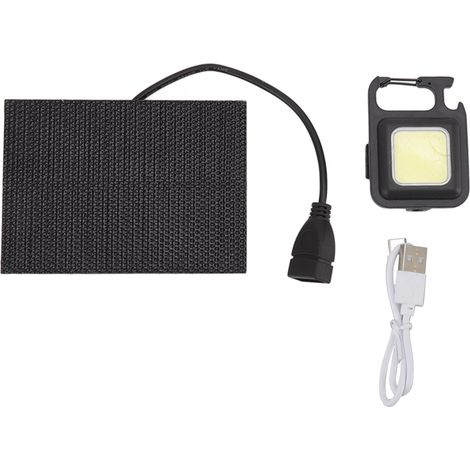 Lampe Solaire LED 5W Monocristalline IP68 Rechargeable USB pour Camping Extérieur (1/5)