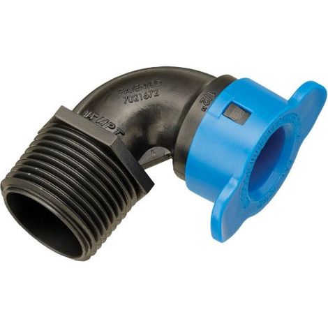 Gomito a 90 gradi 1/2" Femmina x 3/4" Maschio per collegamento irrigatori Blu-Lock INMBL410007