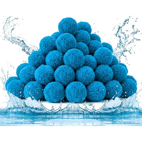 Poolfilterbälle, 1400 g Filterbälle für Sandfiltersysteme mit Waschbeutel und Kordelzug, für Poolpumpen und -reiniger (1/5)