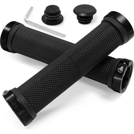 Puños ergonómicos de 22 mm para bicicleta de montaña, de goma suave antideslizante, de aluminio, para bicicletas urbanas, de carretera y plegables. (1/5)