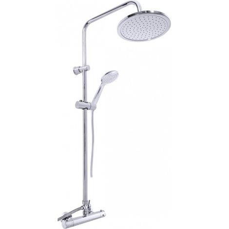 Colonne de douche murale thermostatique laiton chromé H. 109 cm (1/3)