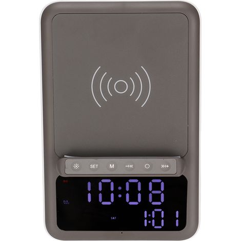 Réveil chargeur rapide haut-parleur Bluetooth multifonctionnel avec fonction de charge sans fil pour téléphones portables (1/5)