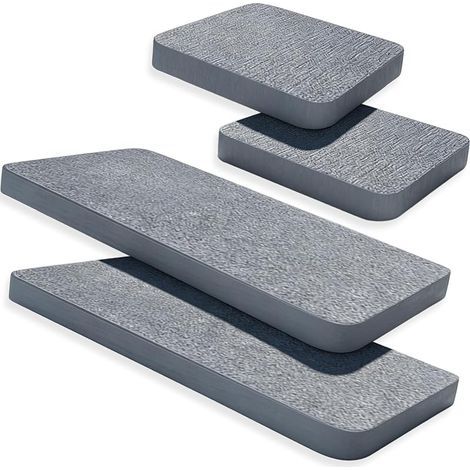 Lot de 4 Dessous de Verre en Terre Diatomées Absorbant l'eau, Tapis de Terre Antidérapant et Résistant à Chaleur pour Verre, Boissons, Bar, Tasse, Vase, Tasse à Savon pour Mains, Plantes (Gris Foncé) (1/5)