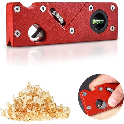 Kleiner Holzbearbeitungshobel  Hand-Metallfasenhobel  Werkzeug zum Glätten von Holzecken und -kanten  Roter tragbarer Hobel – das perfekte Geschenk für Schreiner