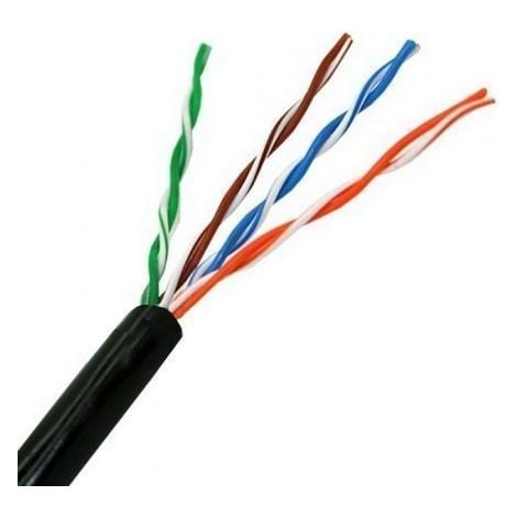 Aisens - Wasserdichtes Outdoor-Netzwerkkabel rj45 cat.5e utp starr awg24, schwarz, 305m