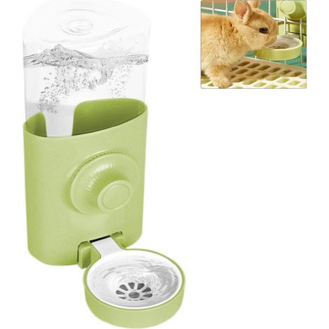 Distributeur eau lapin,600ML Suspendue biberon lapin,Automatique Anti-Goutte Biberon,Convient aux lapins, cochon d'Inde, chinchillas, hérissons et furets.(vert) (1/5)
