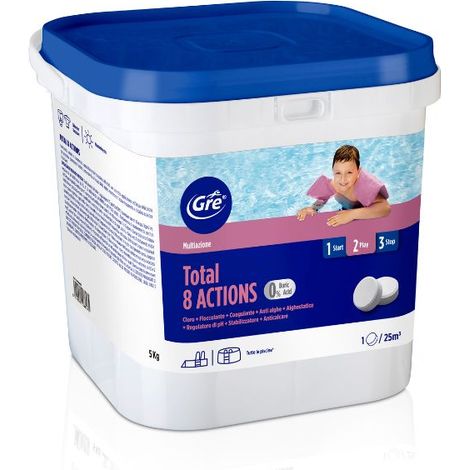 Pastiglie per piscina Total 8 Actions GRE
