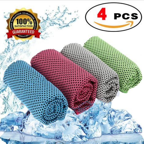 Lot de 4 serviettes rafraîchissantes 30 × 80 cm pour sport et activités extérieures