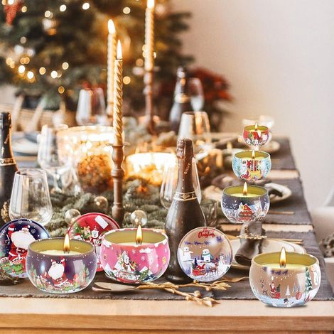 Duftkerzen Set 6 Stück Sojawachs Weihnachtsedition Geschenk für Frauen