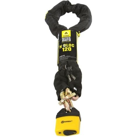 Auvray K-Block-Kette und Vorhängeschloss-Set – Länge 120 cm, Durchmesser 10 mm
