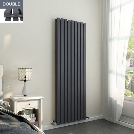 1800x620mm Anthracite Double Rectangular Panel Vertical Radiator