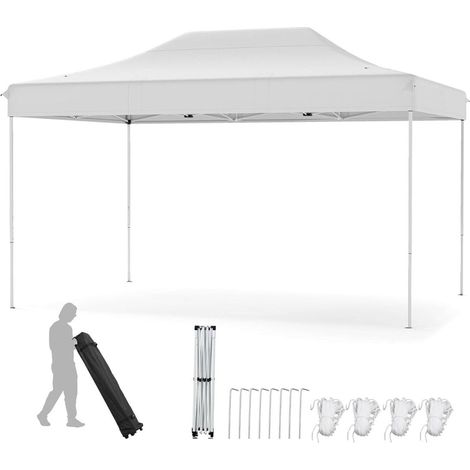 Carpa plegable de 3 x 4,5 m con ruedas y cuerdas