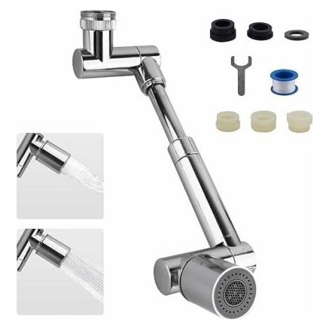 Universal 1440° Faucet Extension, 2 Water Outlet Modes, Multifunctional Kitchen Faucet with Anti-Splash Filter, Swivel Faucet Extension for Bathroom Sink (1/5)