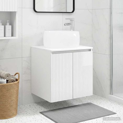 vidaXL Mobile Lavabo da Parete Bianco Lucido 49,5 x 44,5 x 66 cm
