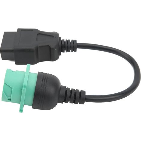 Adaptateur de câble de diagnostic OBD2 pour camions, connecteur mâle 9 broches vers femelle 16 broches, remplacement pour moteur diesel Cummins (1/5)