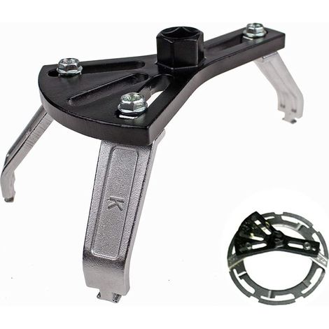 Anneau de verrouillage de pompe à carburant (3 mâchoires), Outil de verrouillage de pompe à carburant - Clé réglable pour enlever la pompe à huile, Accessoires de voiture de moto (1/5)