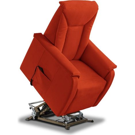 Poltrona Alzapersona Elettrica 2 Motori 82x108x84 cm Baila in Microfibra Dispositivo Medico 1 Rosso (1/4)