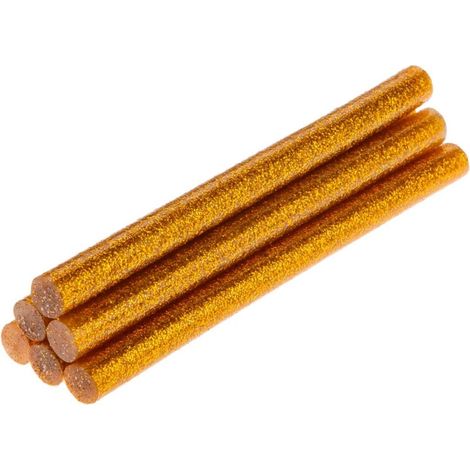 Barras de pegamento con purpurina dorada de 8 mm, 6 unidades. (1/2)