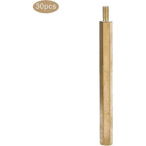 Entretoises en laiton, écrous hexagonaux M3 à tête simple, kit de remplacement pour circuits imprimés, M3 x 35, 30 pièces