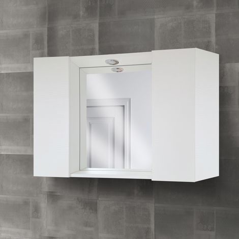 SPECCHIERA CM 80 BIANCO NORDICO CON FARETTO LED