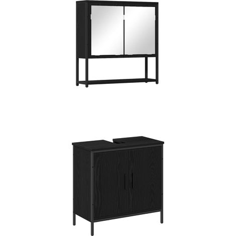 Maison Exclusive - Badezimmermöbel-Set mit Regal 2 pcs Schwarz Ho