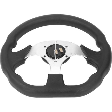 13-Zoll-Rennlenkrad aus schwarzem PU-Leder, komfortabler Griff, Ersatzlenkrad für Autos (1/5)
