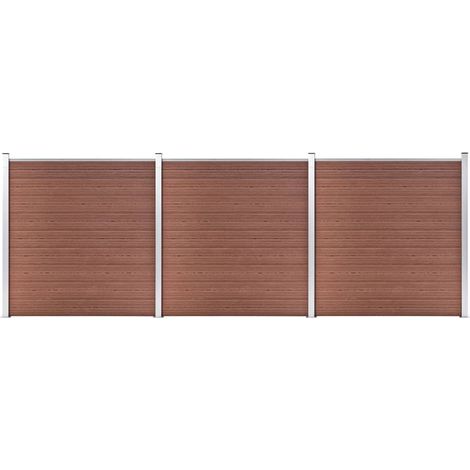 Valla de jardín de WPC marrón 526x186 cm (1/5)