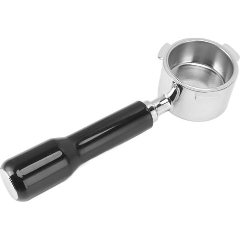 Porte-filtre à café en alliage de zinc à 3 poignées, amovible, ergonomique et stable, sans fond, pour cafetière. (1/5)