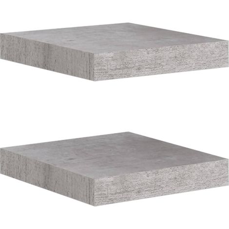 Étagères murales 2 pcs,Étagère flottante gris béton 23x23,5x3,8 cm MDF CFW24187 (1/5)