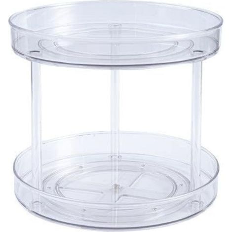 Organizador de cocina giratorio de PET transparente, carrusel para especias, ideal para botes y frascos de hierbas - Crezuo