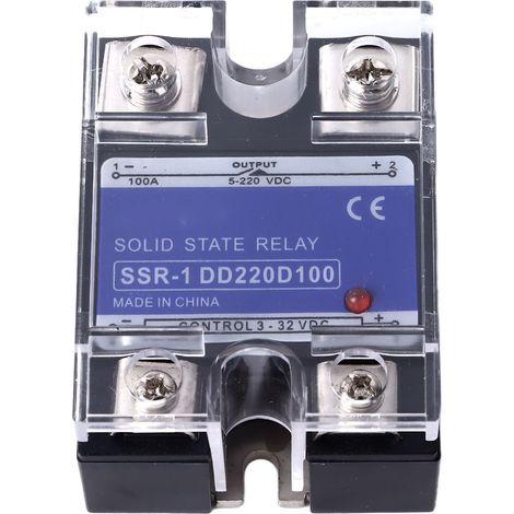 Einphasiges Halbleiterrelais, 3 bis 32 V DC, 5 Eingänge, 220 V DC 100 A Lastmodul (1/5)