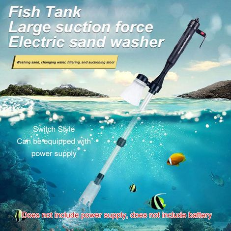 Nettoyeur de Gravier Électrique pour Aquarium Aspirateur de Fond et Changeur d'Eau Automatique avec Filtre pour Cloche à Vase Pompe de Nettoyage Réglable
