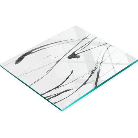 Pannello decorativo multifunzionale in vetro temperato per cucina, con motivo astratto 2, 60x52 cm (1/5)