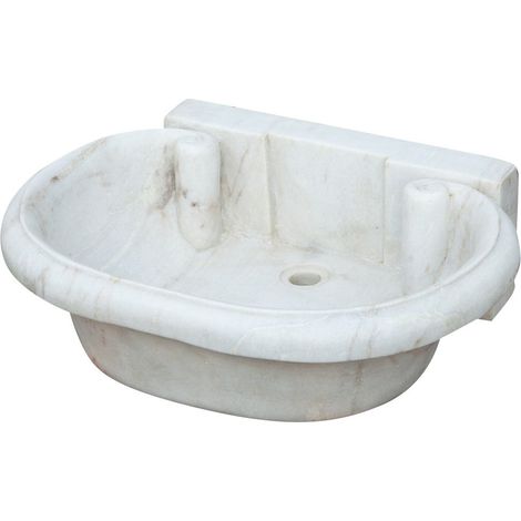 Lavandino in marmo bianco Lavandino cucina Lavabo da appoggio Lavello in pietra Lavandino da interno e esterno Vasca per fontana