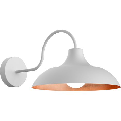 LUMICOM  PARIGINA Applique, 1X E27, max 42W, metallo, bianco opaco/foglia rame, D.30cm (1/3)