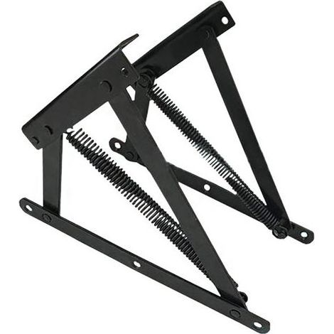Paire de charnières inférieures pour compartiment de rangement de canapé-lit, mécanisme à ressort de charnière relevable pour sommier de chaise pliante et inclinable, charnière et boîte à ressort (1/5)