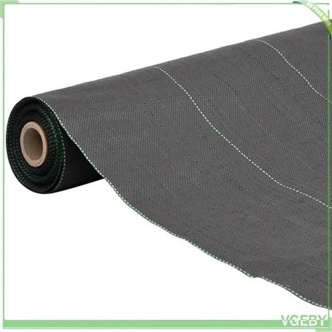 Membrane anti-mauvaises herbes - FAFEICY - 4005214 - Noir 1x10 m - PP 150 g/m² stabilisé UV - Rayures vertes 20 cm (1/5)