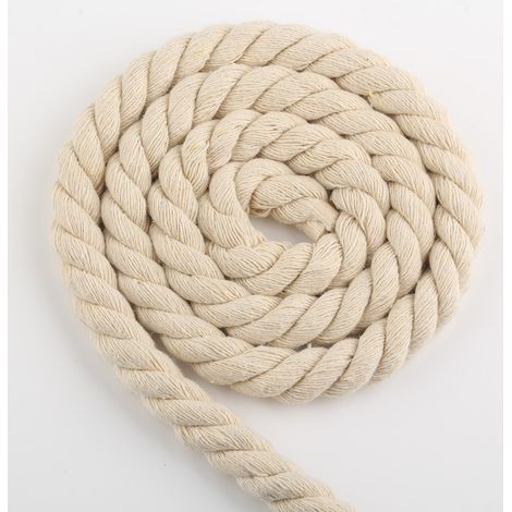 autres – Corde torsadée 100 % coton 10 m x 10 mm – Pour macramé, tricot, supports de plantes, décorations murales – Corde naturelle sans produits chimiques (1/5)