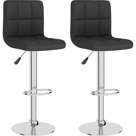 vidaXL Taburetes de cocina 2 unidades tela negro (1/2)