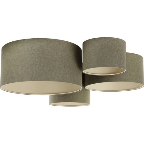 Plafonnier boho élégant tissu crème pour salon ou chambre - beige crème texturé (1/5)