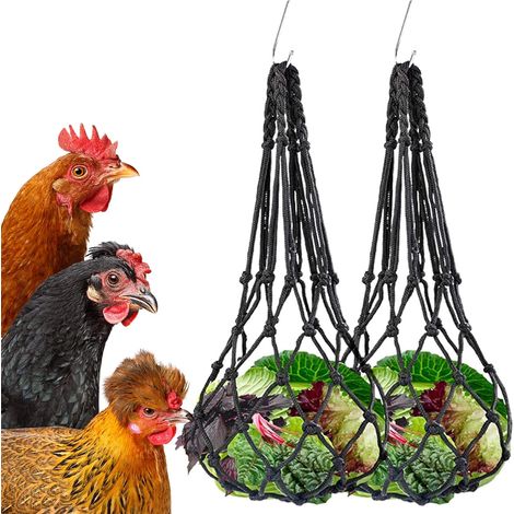 Lot de 2 filets d’alimentation pour oiseaux, fruits et légumes, nylon résistant (1/4)