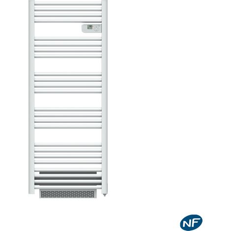 SATURNE Sèche-serviettes Blanc 1750W Carrera – Thermostat LCD Ecopilote – Soufflerie Intégrée 1000W – Certification NF