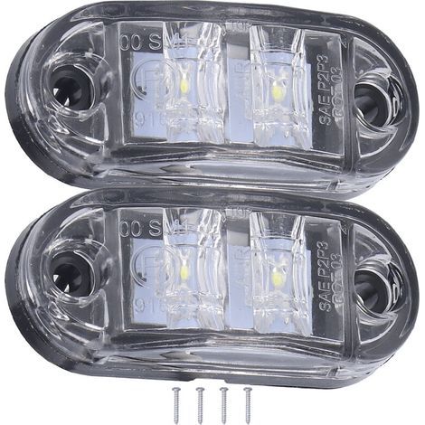 10-30V 2T-keled Klare Seitenmarkierungsleuchte, Hohe Helligkeit für Auto, LKW, Wohnmobil, Weiß -Crezuo (1/4)