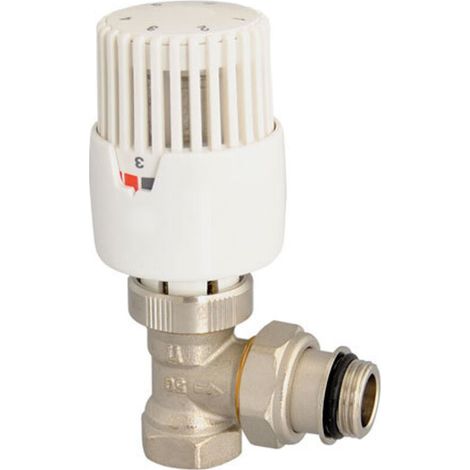 Robinet thermostatique équerre femelle 3/8' – Corps laiton nickelé – Plage de réglage 6,5° à 28°C – Système de montage rapide (1/5)
